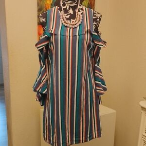 Gianni Bini Multicolor Striped Long Sleeve Dress